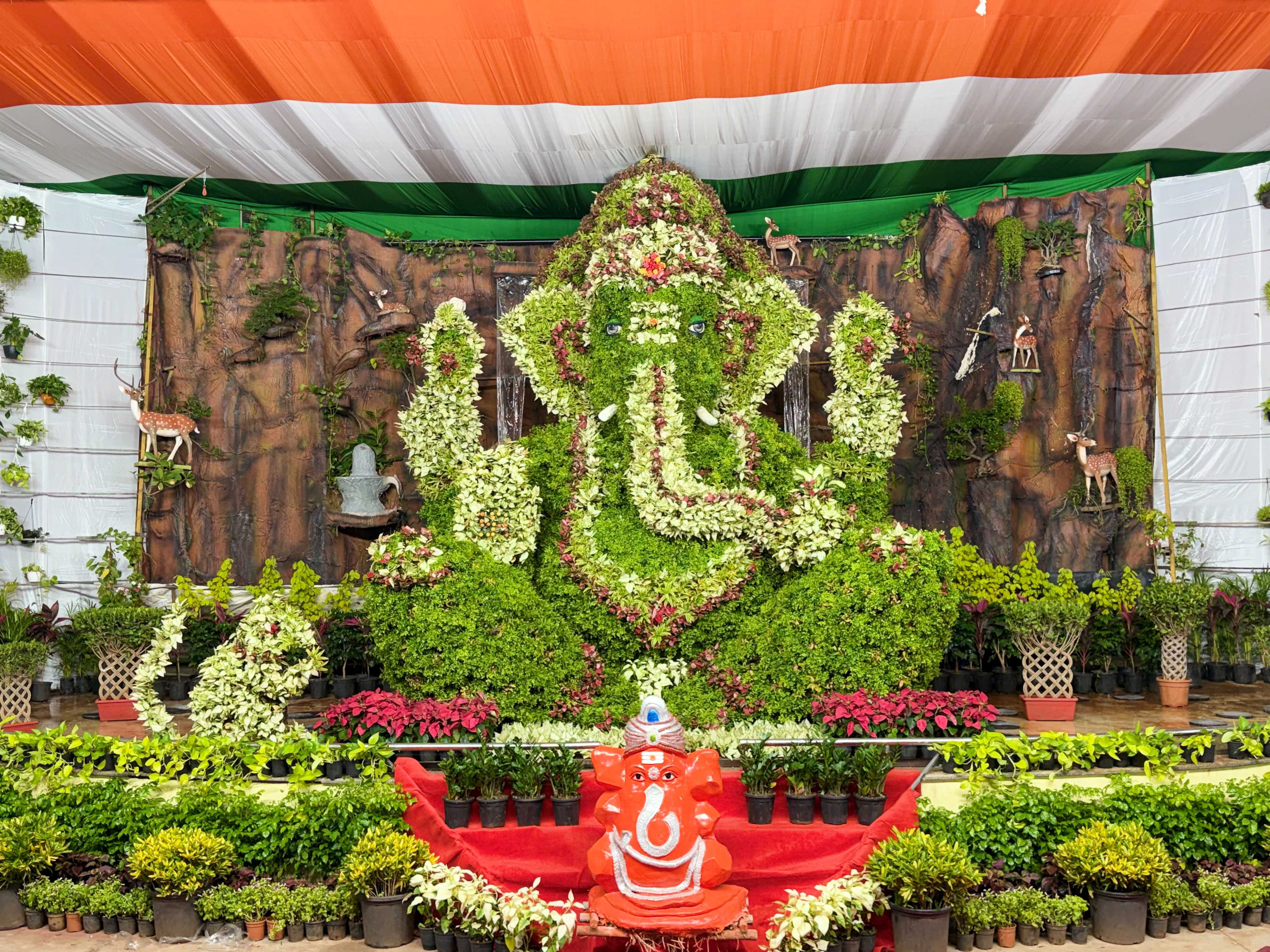 Sasya Ganapathi - Idol Crafted with Living Plants